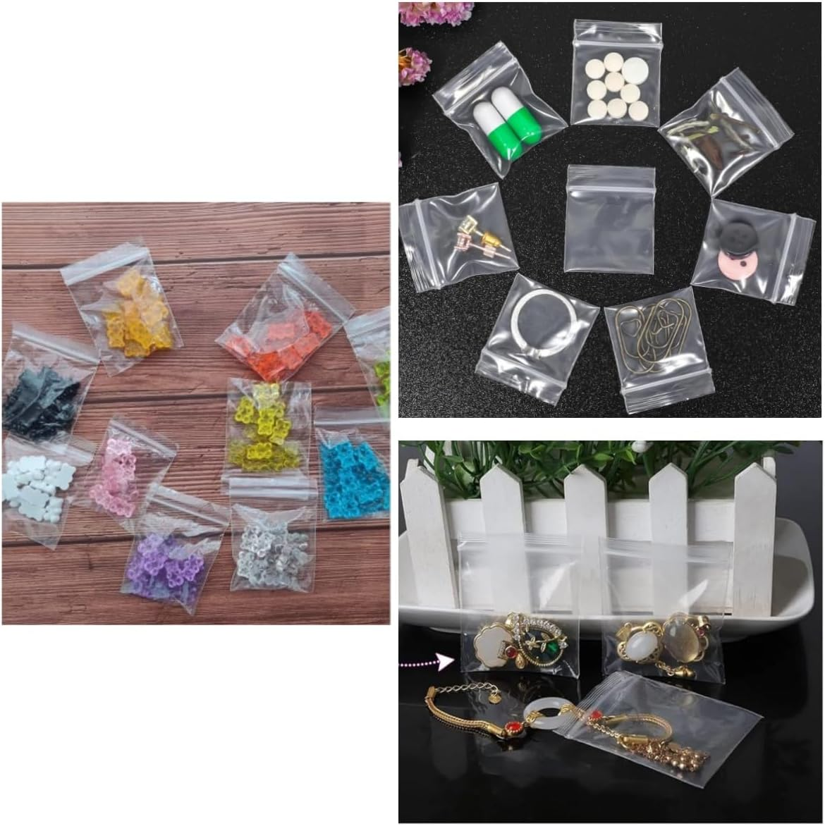 200 Pcs 4X6Cm Plastic Seal Bags, Grip Seal,Small Mini Reusable Plastic Jewelry Storage, for Kitchen Storage, Jewellery, Drugs, Small Cookies and Sweets image number 4