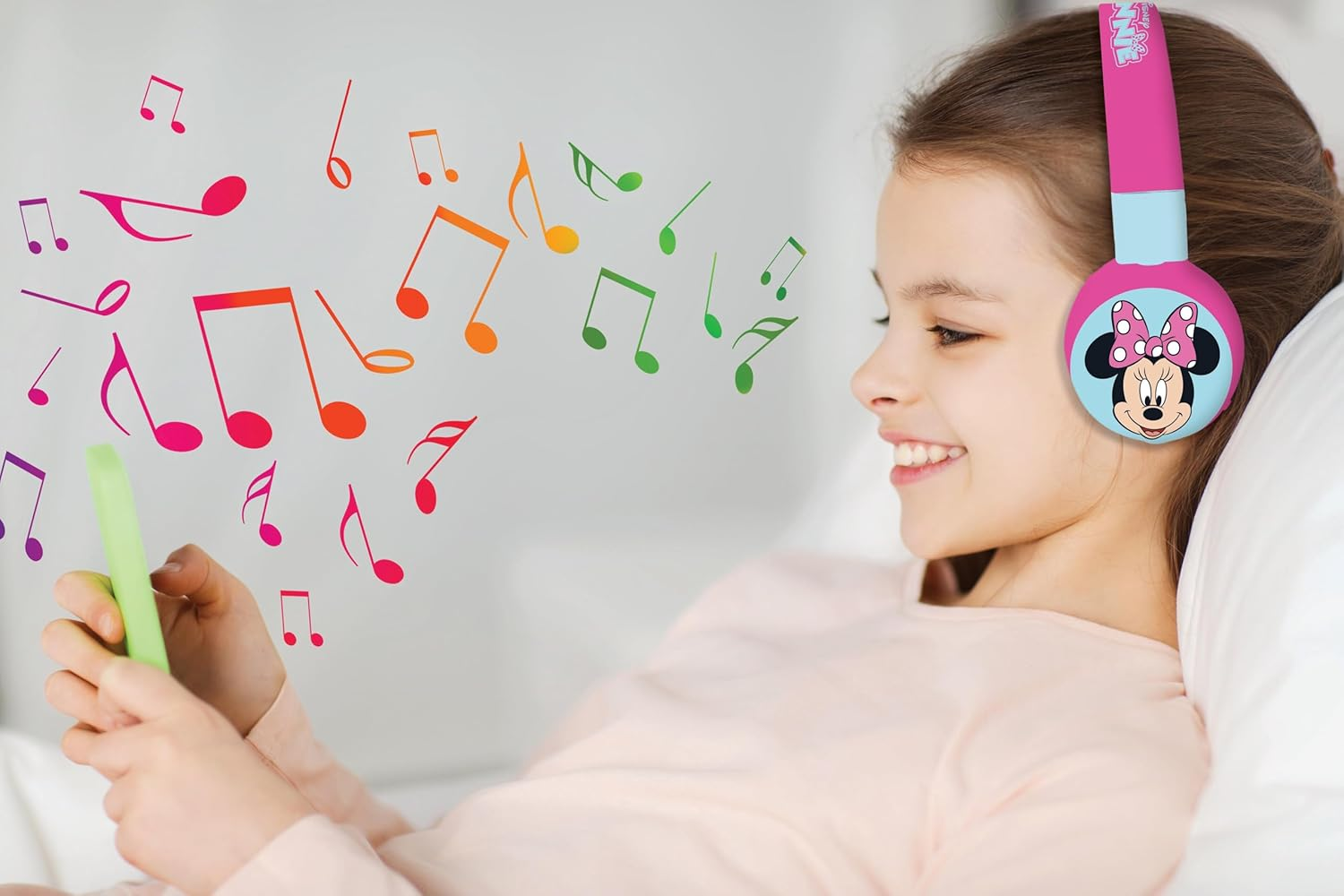 LEXIBOOK Minnie, 2-In-1 Bluetooth Headphones for Kids, Stereo, Wireless, Wired, Kids Safe, Foldable, Adjustable, Pink/Blue, HPBT010MNLXB