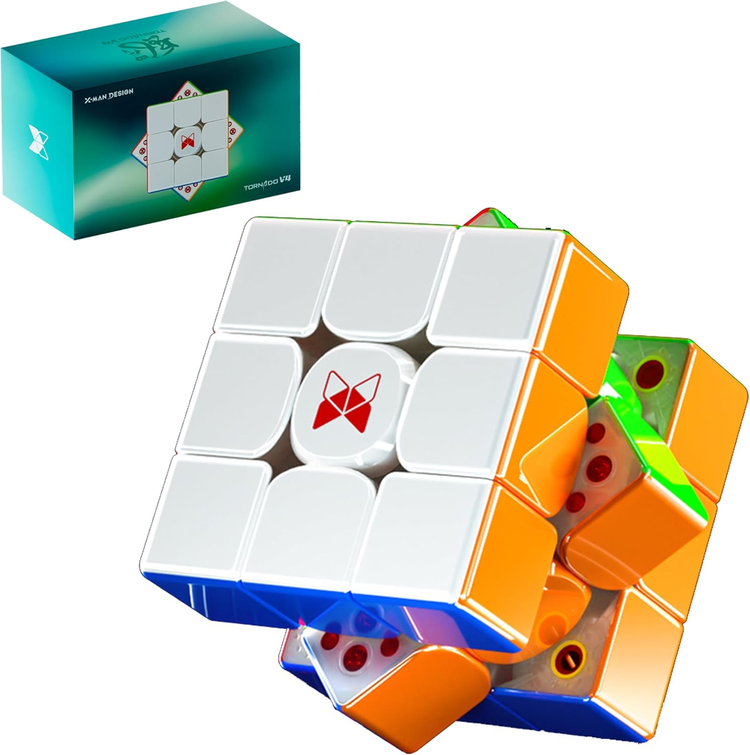 Cubershop QY X Man Tornado V4 M Pioneer UV Coated (With Adjustable Maglev), 2024 Top Config. 3X3 Magnetic Speed Cube, 3-Mag. Edge Positioning, Super Smooth and Fast, V4M Magic Cloth UV Glossy image number 6