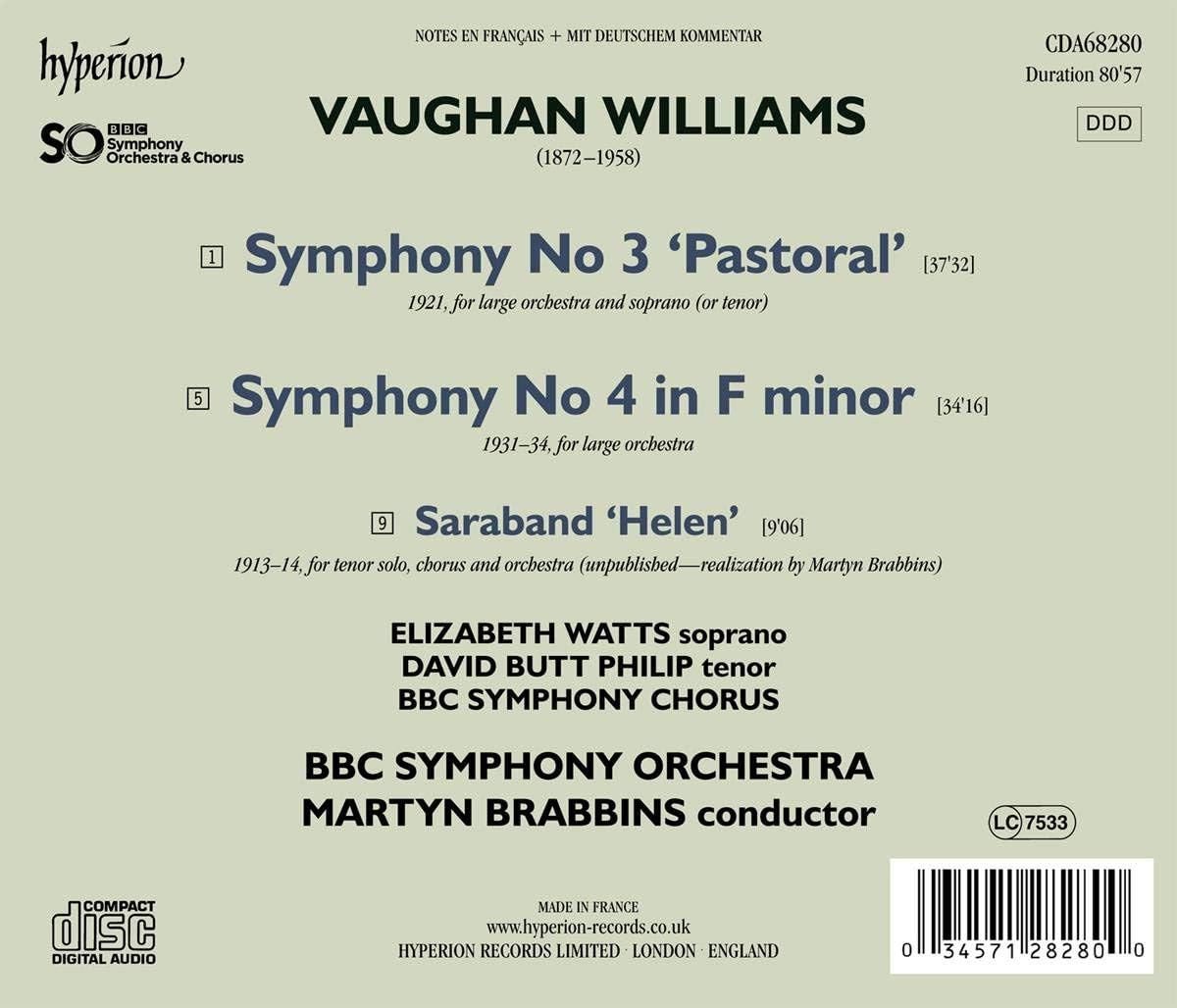 Vaughan Williams: Symphonies Nos.3 & 4 image number 1