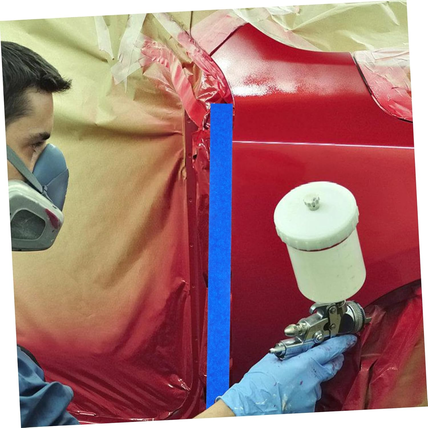 OSALADI 6Rolls Heavy Duty Masking Tape for Painting Accessories Automotive Home Walls Painting Packing Craft Use image number 3