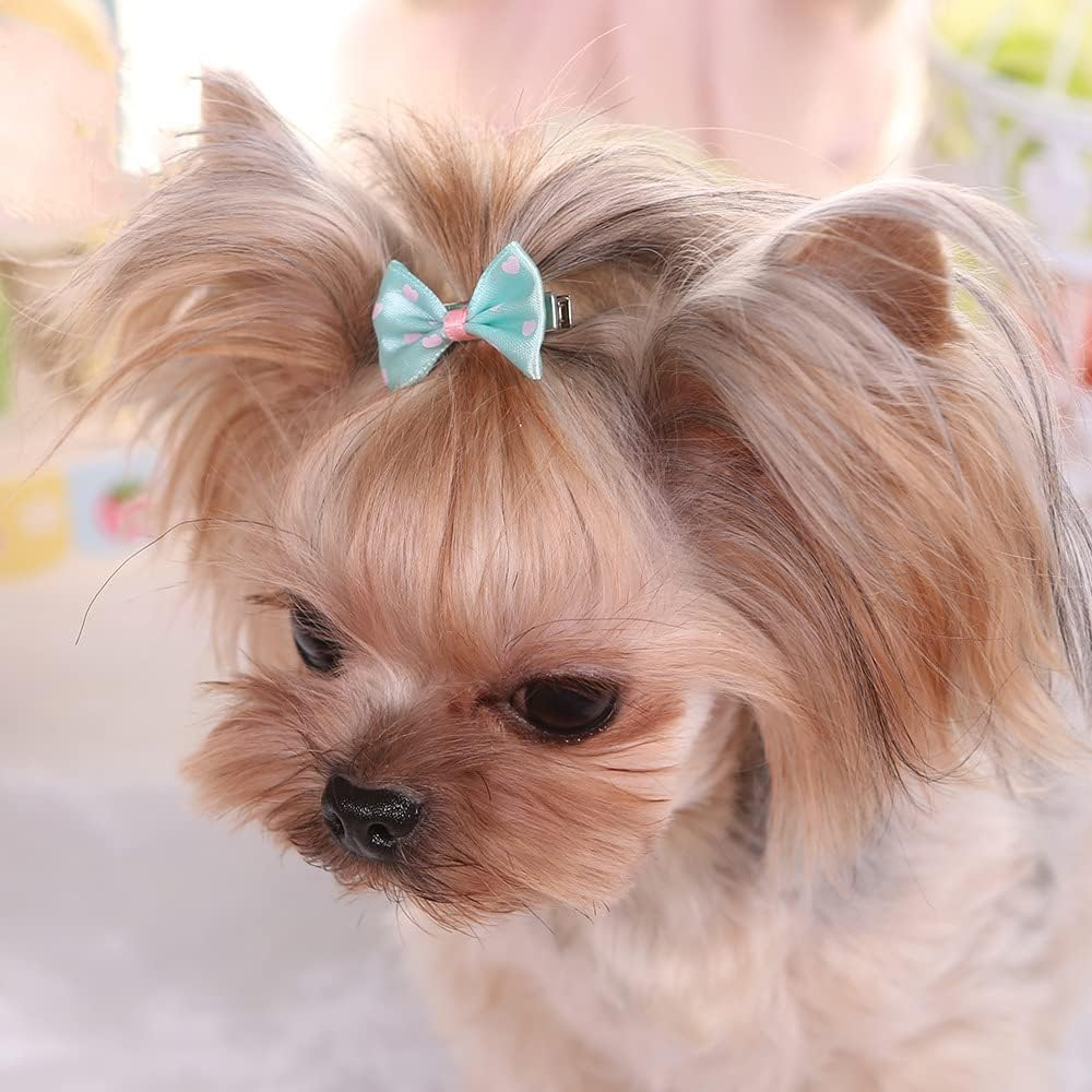 WVRLY 15Pcs Puppy Dog Hair Bow with Alligator Clips Pet Hair Bows Pet Grooming Hairpin Kitten Bow Barrettes Small Dogs Bowknot Hair Clip for Puppies Cats and Other Small Pets image number 3