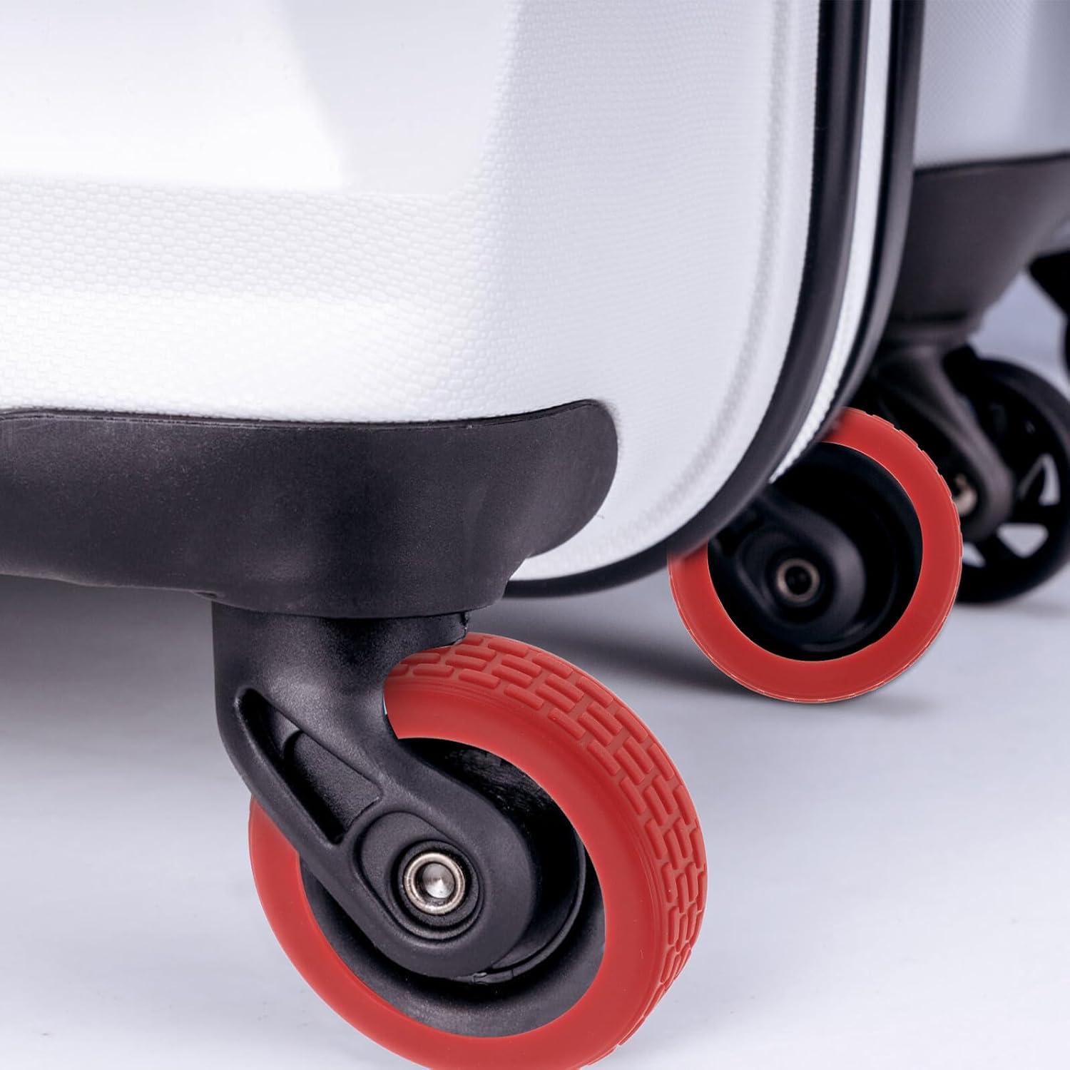 HEALEEP 8Pcs Luggage Wheel Protective Covers Silent Silicone Suitcase Wheel Covers Noise-Reducing Travel Accessories Wine Red 55X55X15Mm image number 1