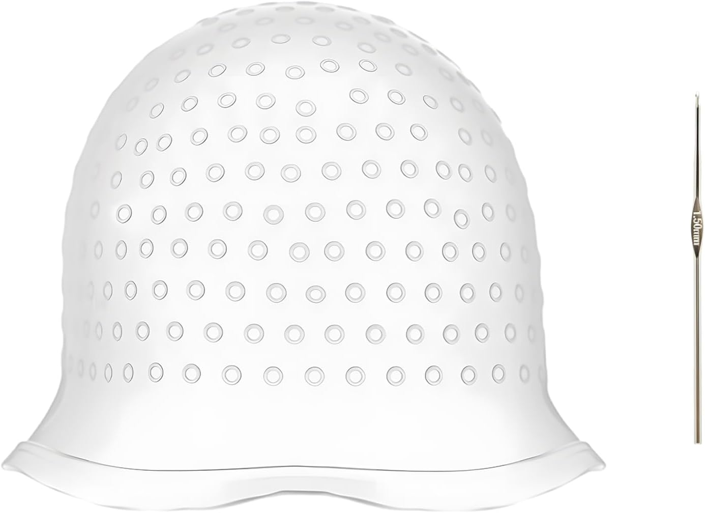 Teccfly Silicone Hair Dye Cap with Hook, Reusable Silicone Highlighted Hair Cap for Salon & Home Use, Fits Most Head Sizes (22X30.5Cm/8.7&times;12 In) image number 6