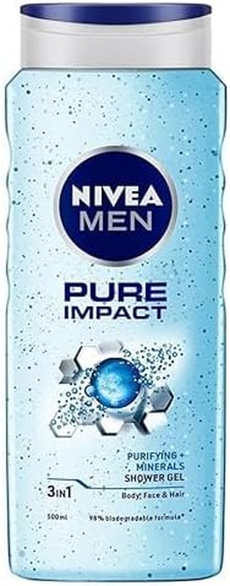 New MEN Pure Impact 3-In-1 Shower Gel, Hair Face and Body Wash, 500Ml
