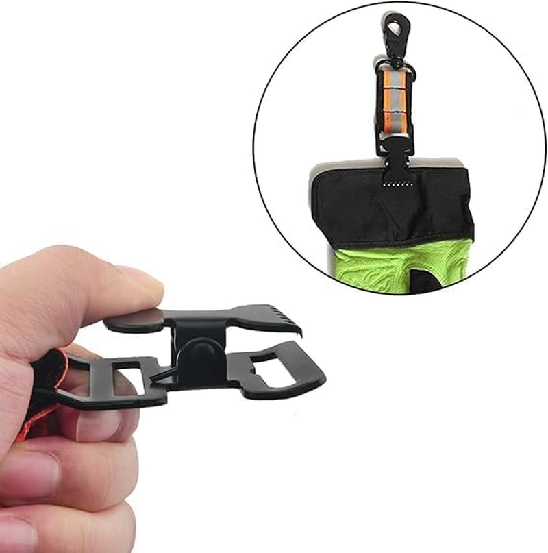 2PCS Multi Function Fire Fighting Work Glove Clips Swivel Snap Hooks Rescue Gear Reflective Nylon Webbing Heavy Duty Clips Glove Tie Downs image number 1