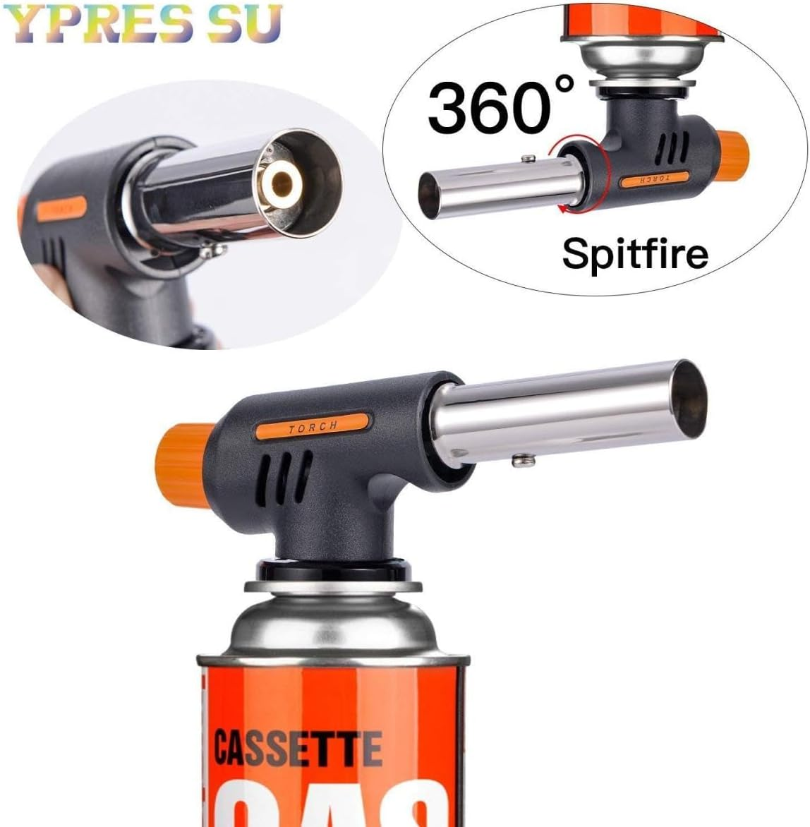 Sagasave 2PCS Blow Torch, Professional Kitchen Butane Torch, Propane Torch, Blows Flame Torch, Chef Cooking Torch for Creme Brulee, BBQ, Baking, Camping