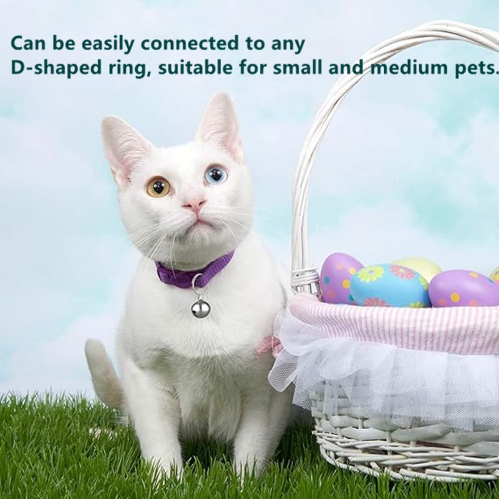 6 Pcs Dog Collar Bells, Cat Bells & Dog Collar Bells with Keyrings Training Pet Pendant,Pet Cat and Dog Bell Pet Pendant Accessories (Silver 16MM)