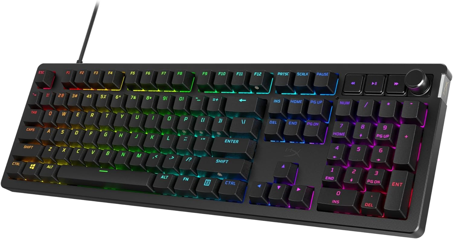 Hyperx Alloy Rise &ndash; Hot-Swappable Mechanical Gaming Keyboard, PC, Ambient Light Sensor, Gasket Mounted, Linear Switches image number 3