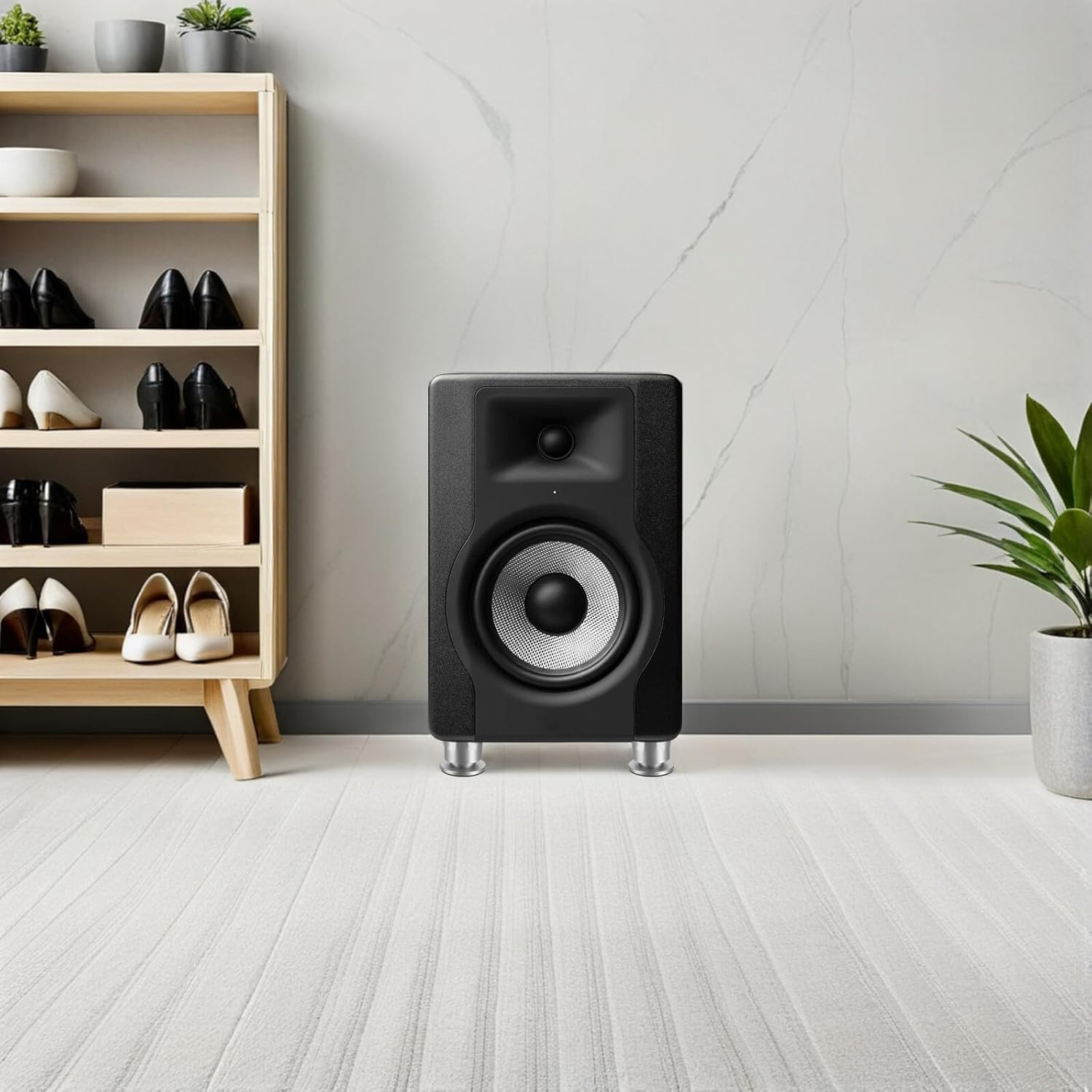 LRXIYODE 4Pcs Silver Metal Speaker Isolation Spikes with Vibration Dampening Pads for Hifi Audio Systems, Anti-Vibration Loudspeaker Feet for Turntables, CD Players, and Home Sound image number 3