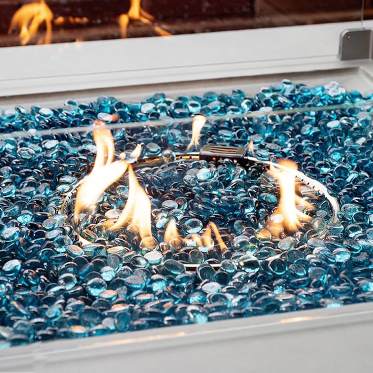 5Lb Blue Flat Glass Marbles for Vase Fillers, 500 PCS Glass Pebbles, Decorative Glass Rocks for Vase Fish Tank Candle Fountains Crafts Centerpieces Firepit and Home Decor image number 6