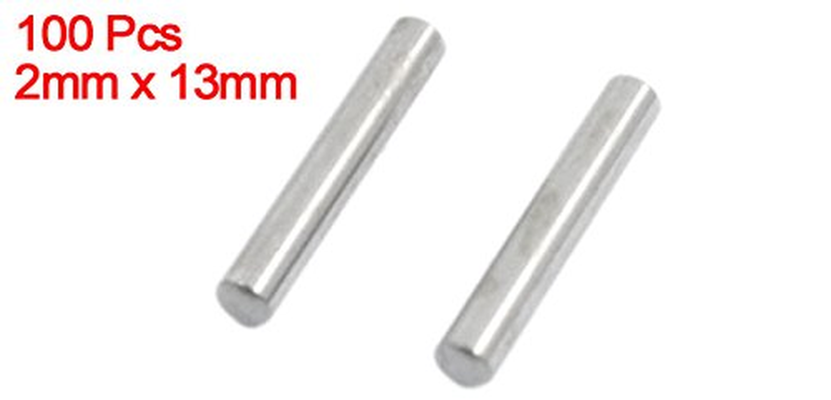 Uxcell 100 Pcs 2Mm X 13Mm Parallel Dowel Pins Fasten Elements Silver Tone image number 1