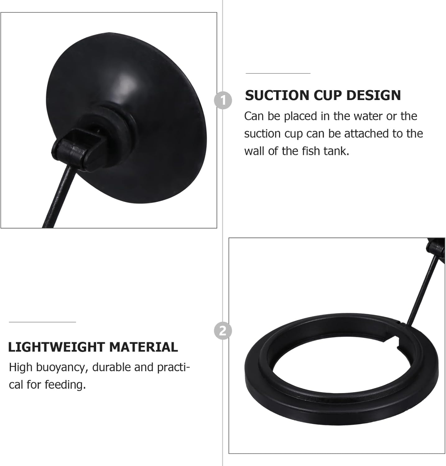 Sosoport Aquarium Plastic Feeding Ring Suction Cup Floating Fish Feeder Circle High-End Material Prevents Feed from Floating Easy Cleaning image number 3