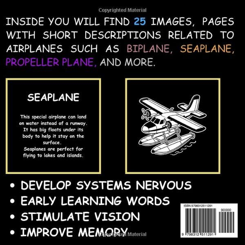 My First Airplane High Contrast Baby Book for Newborns 0-12 Months: Simple Black and White Pictures about Planes to Develop Infant Eyesight | Visual Sensory Stimulation Gift for Kids image number 1