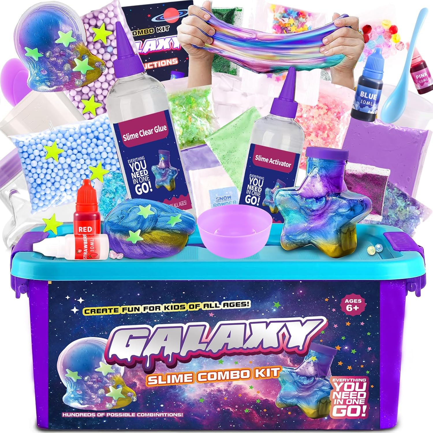 Toy Galaxy Slime Kit for Boys Girls 6-12 Years Old, Glimmer Crunchy Slime, Foam Slime,Butter Slime, Stress Relief Toys, Party Favors for Kids, Fun Idea for Christmas & Easter image number 4