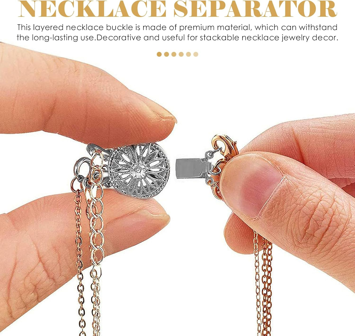 STOBOK 2Pcs Necklace Separator Spring Clasps Buckles Necklace Connector Buckles Buckle for Necklace Ring Spacer Choker Necklace Multi-Row Necklace Buckle Copper Multi-Layer Converter