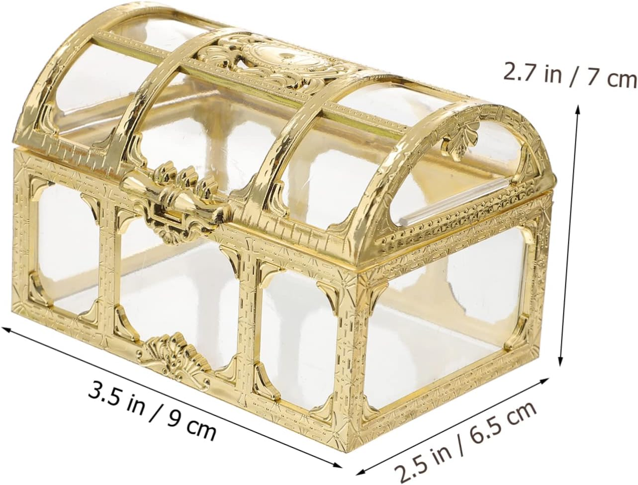 WOONEKY 2Pcs Pirate Treasure Box Crystal Jewelry Box Plastic Treasure Chest Organiser for Jewelry Storage image number 5