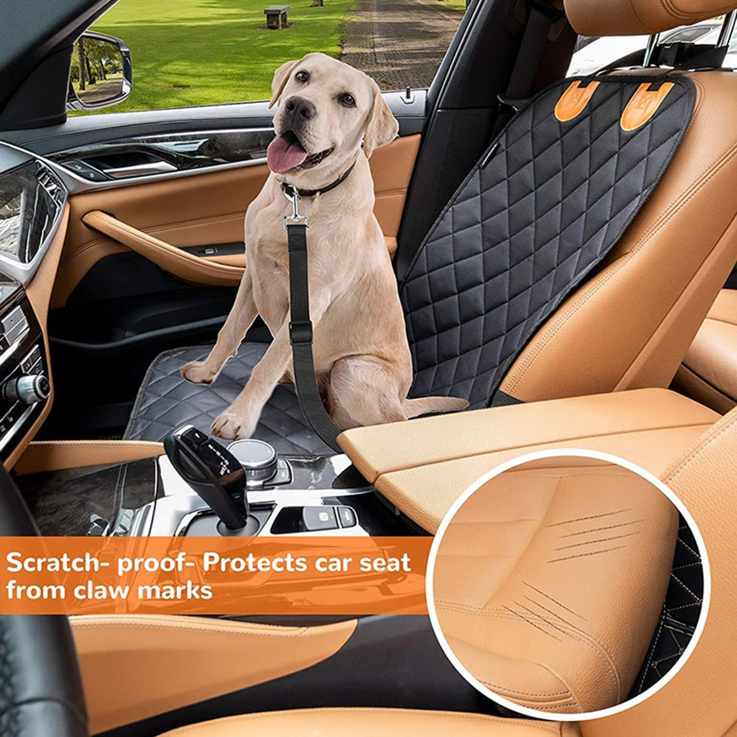 Non-Slip Front Seat Pet Car Seat Cover, Scratch-Proof Car Seat Protector for Dogs, Bucket Seat Cover for Trucks, Cars & Suvs