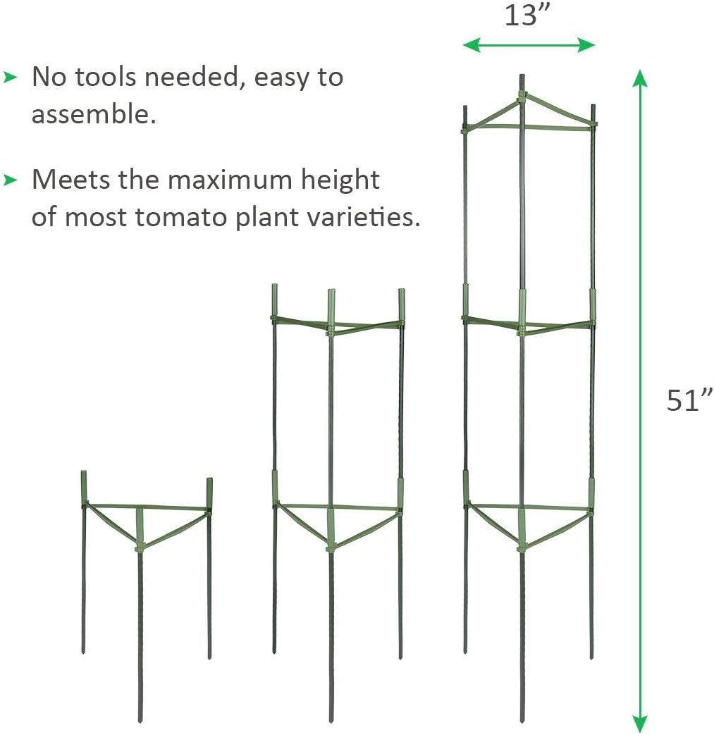 3 Packs Tomato Cages Plant Cages Deformable up to 48Inch Garden Tomato Stakes Vegetable Trellis, Plant Supports Tomato Trellis for Vertical Climbing Plants Flowers Fruits image number 4