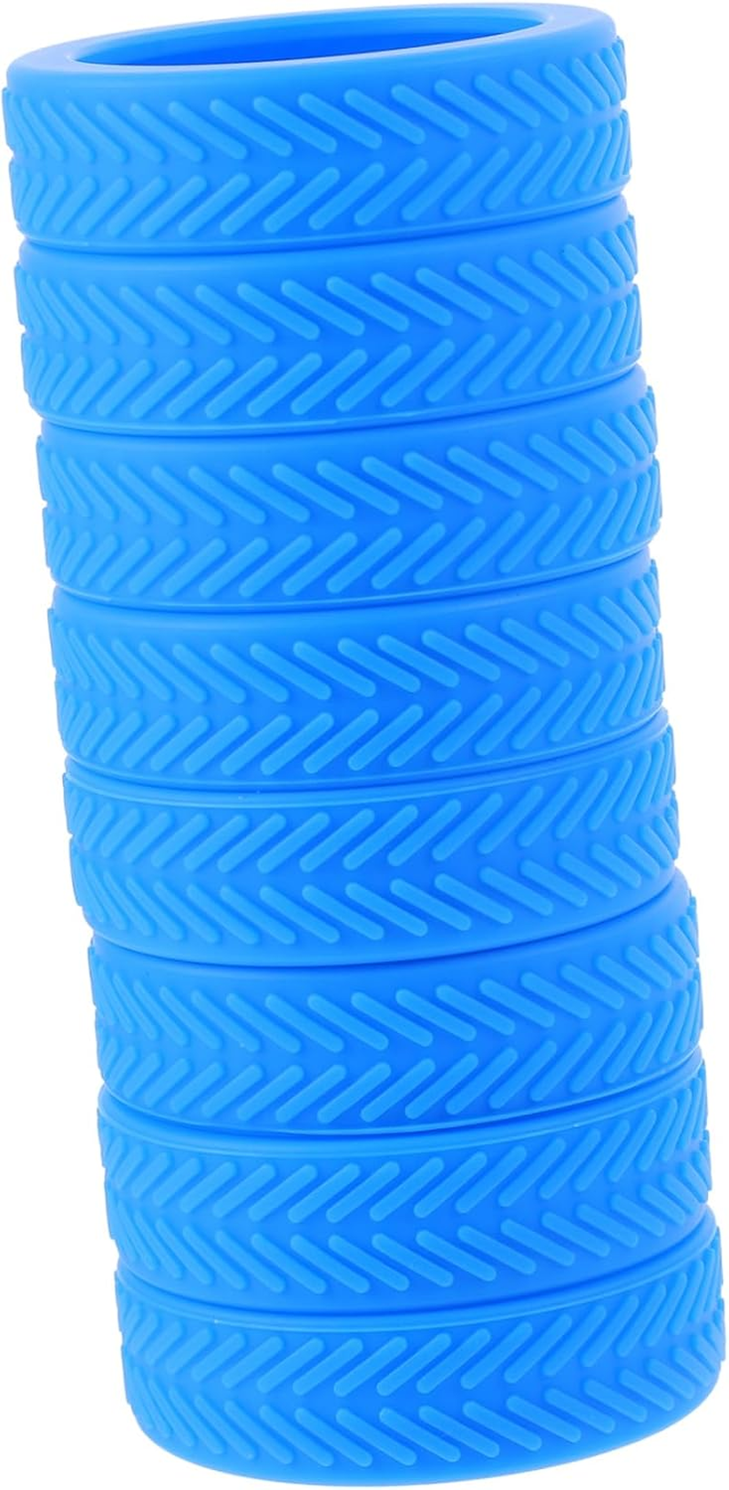 Anneome 8Pcs Rubber Luggage Wheel Covers Noise Reduction Suitcase Wheel Protectors for Travel Suitcases, Lake Blue Luggage Caster Covers Suitable for Hardwood Floors image number 2