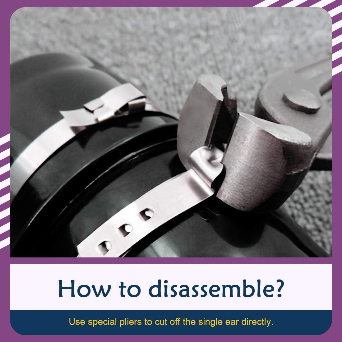 Swpeet 12Pcs CV Boot Clamp Assortment Kit, 6 Pairs Universa Small and Large Stainless Steel Universal Adjustable Stainless Steel Drive Shaft Joint Boot Crimp Clamp Kit for Most Cars image number 4