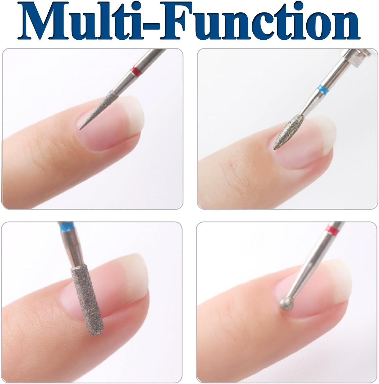 30 Pcs Nail Drill Bit Set Professional Diamond Nail Art Drilling Bits Cuticle Dead Skin Clean Nail Files Manicure Tools for Personal Manicure Pedicure Home Salon Use