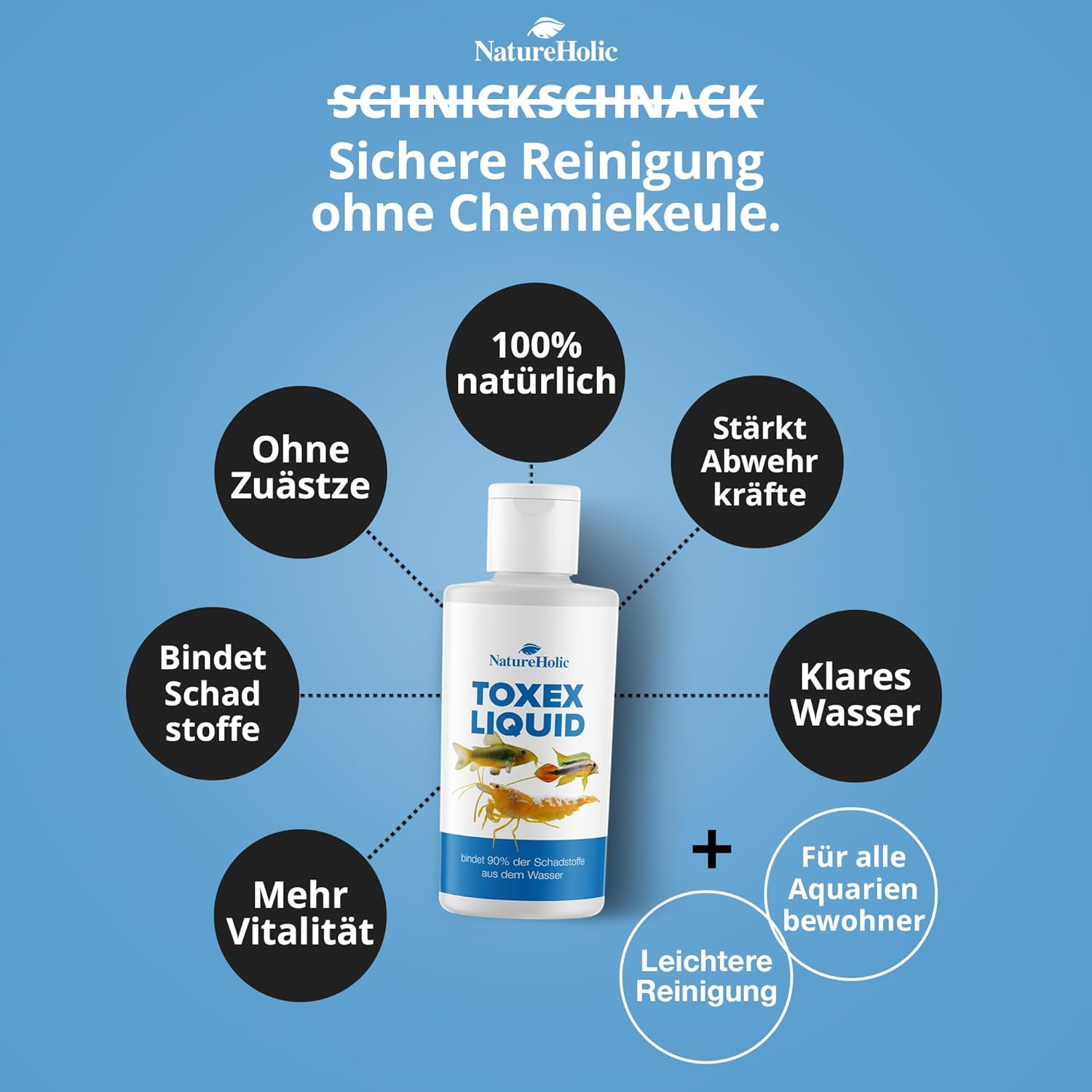 Natureholic - Crusta Toxex Liquid I Water Conditioner I Removes Organic Pollutants I Binds Heavy Metals I Makes the Water Crystal Clear I 125Ml