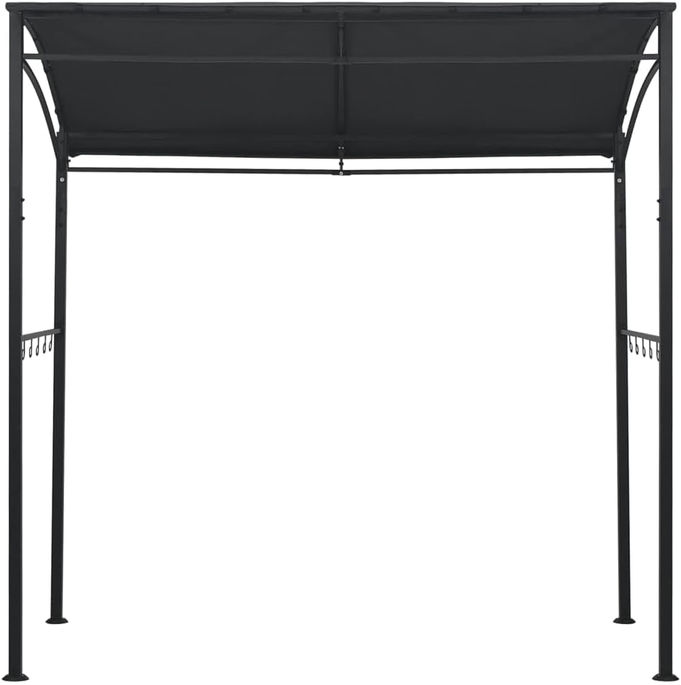 Vidaxl BBQ Gazebo, Anthracite Steel Constructed Frame with Weather-Resistant Fabric Roof, Complete with Organizers, Outdoor BBQ Gazebo in Dimension of 215X150X220 Cm