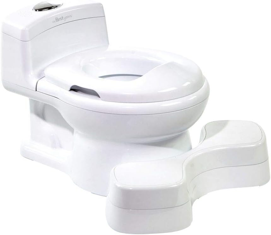The First Years Super Pooper Potty Training Toilet plus Potty Seat with Foot Rest &mdash; White &mdash; 2-In-1 Toddler Toilet Seat and Potty Chair image number 2