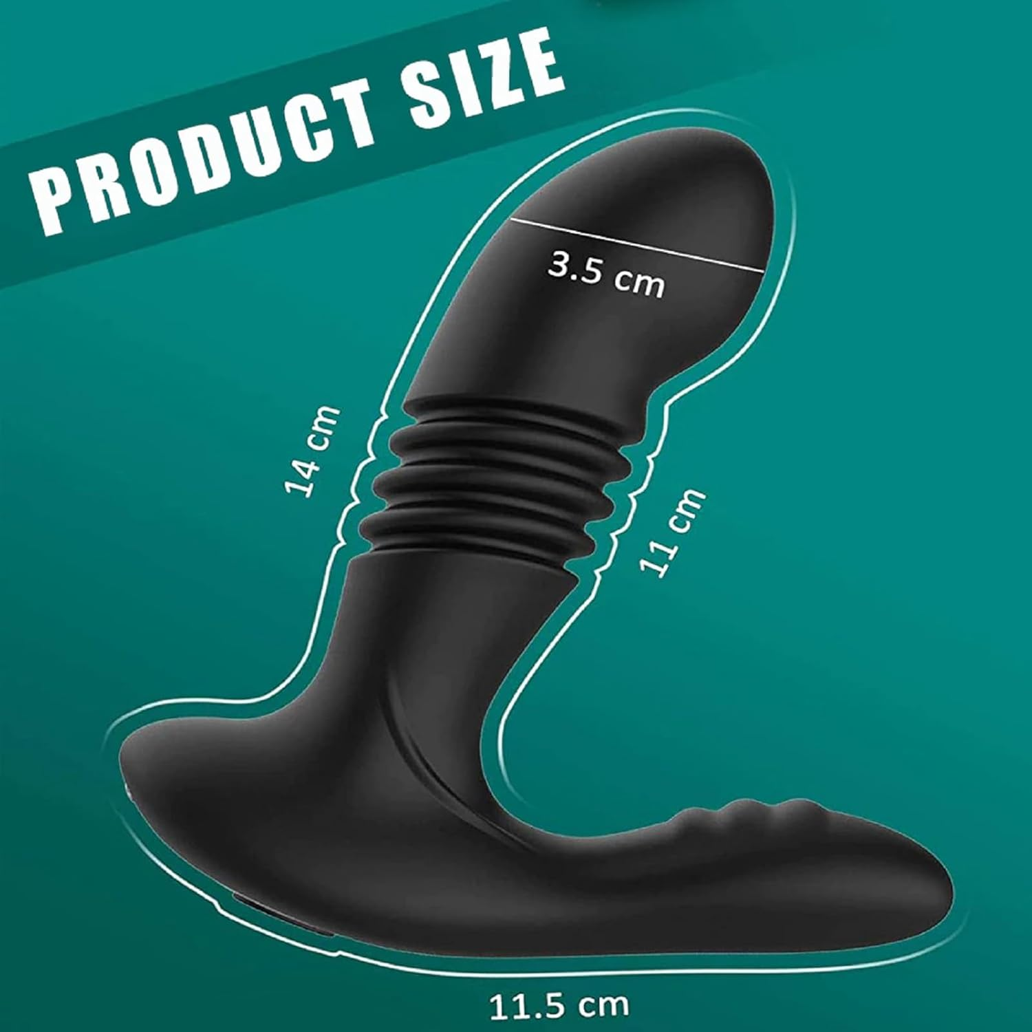 Thrusting Anal Vibrator Prostate Massager - Anal Toy Butt Plug with 3 Thrust & 12 Vibration Modes, Remote Control Anal Male P Spot Prostate Massager Dildo for G-Spot Men Waterproof Adult Sex Toy image number 3