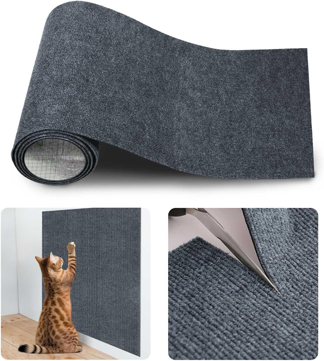Self-Adhesive Cat Scratching Mat, 1Pc Cat Carpet Climbing Scratcher Pad, Self-Adhesive Cat Wall Scratching Mat image number 2