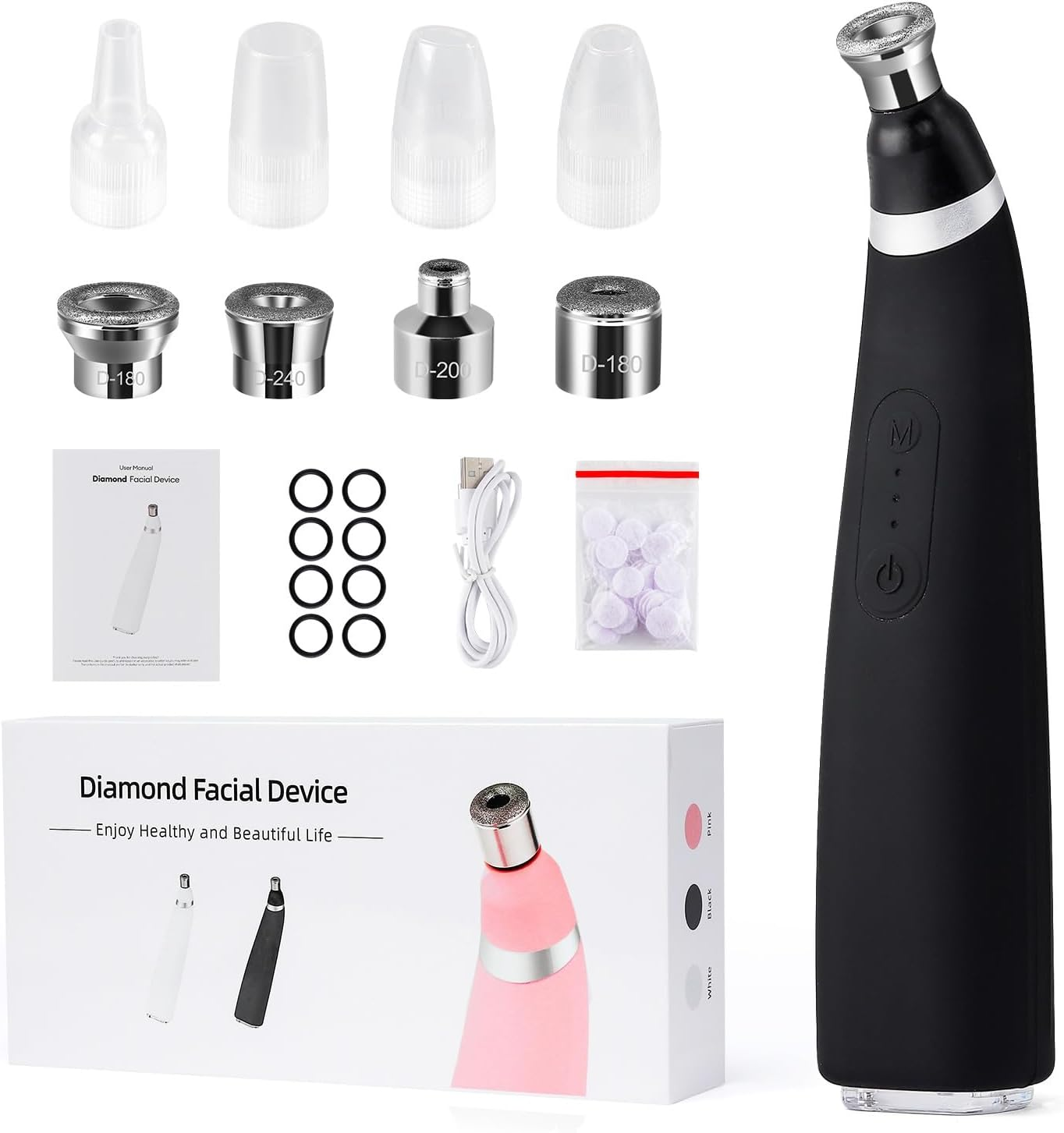 Iebilif Diamond Microdermabrasion Machine, 3 Modes Diamond Microdermabrasion Dermabrasion Machine for Blackhead Removal, Professional Portable Home Travel Microdermabrasion Device