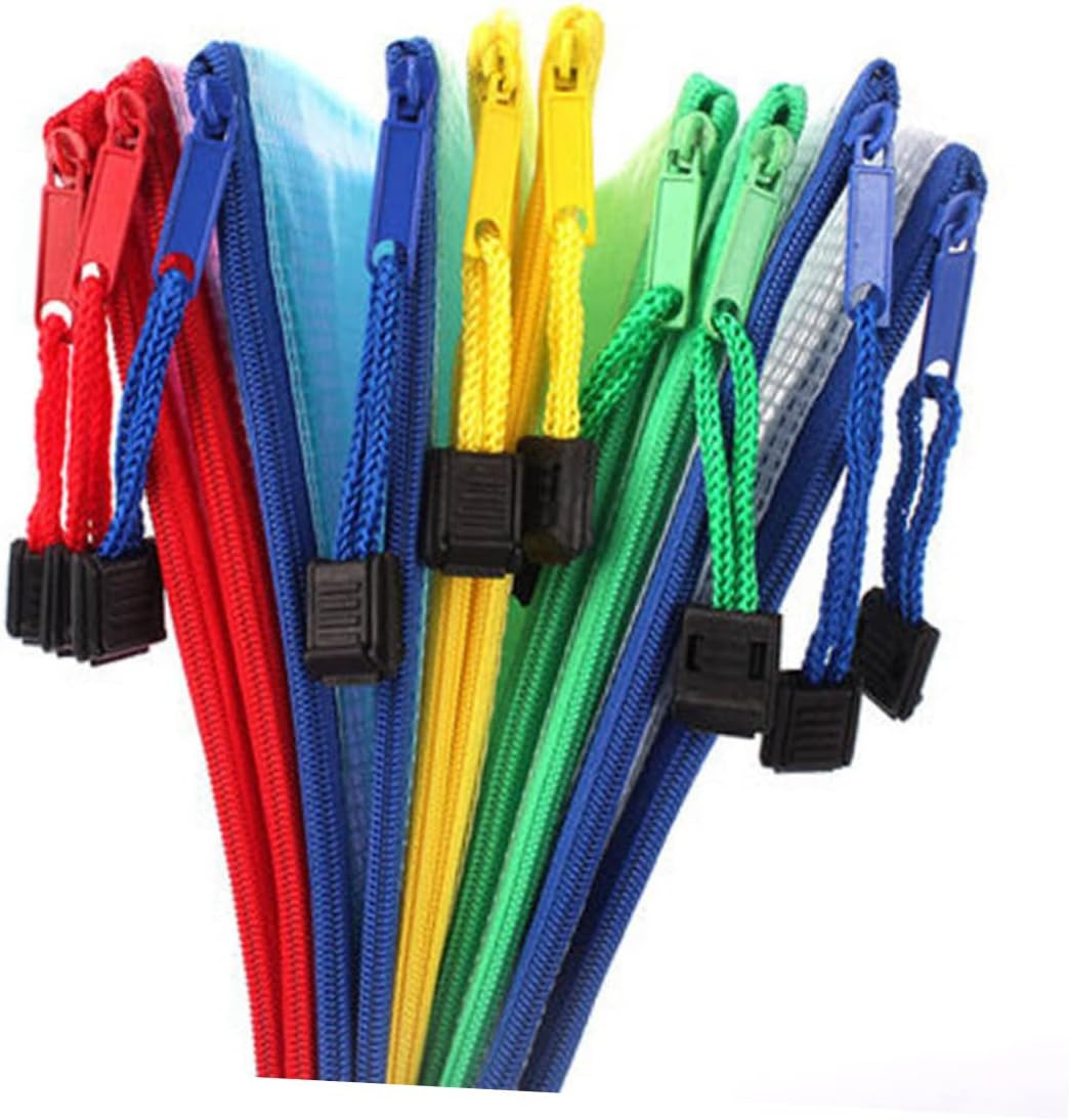 HOODANCOS 5Pcs File Pockets PVC Plastic Zipper File Bags Documents Organizer Pouch for Bag and Organizer Portable for Document Pouch and Mesh Zipper image number 6