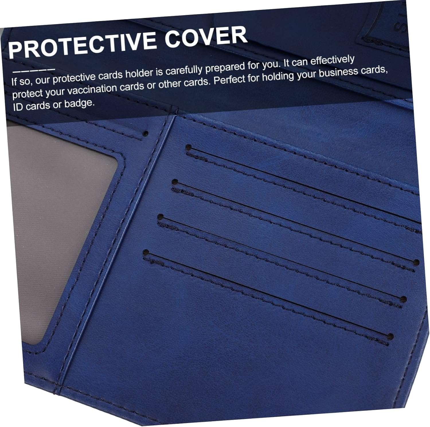 HONMEET Pu Passport Holder and Cardholder RFID Blocking Travel Document Organizer Short Style Cover Suitable for Travel and Secure Storage in Royal Blue image number 5