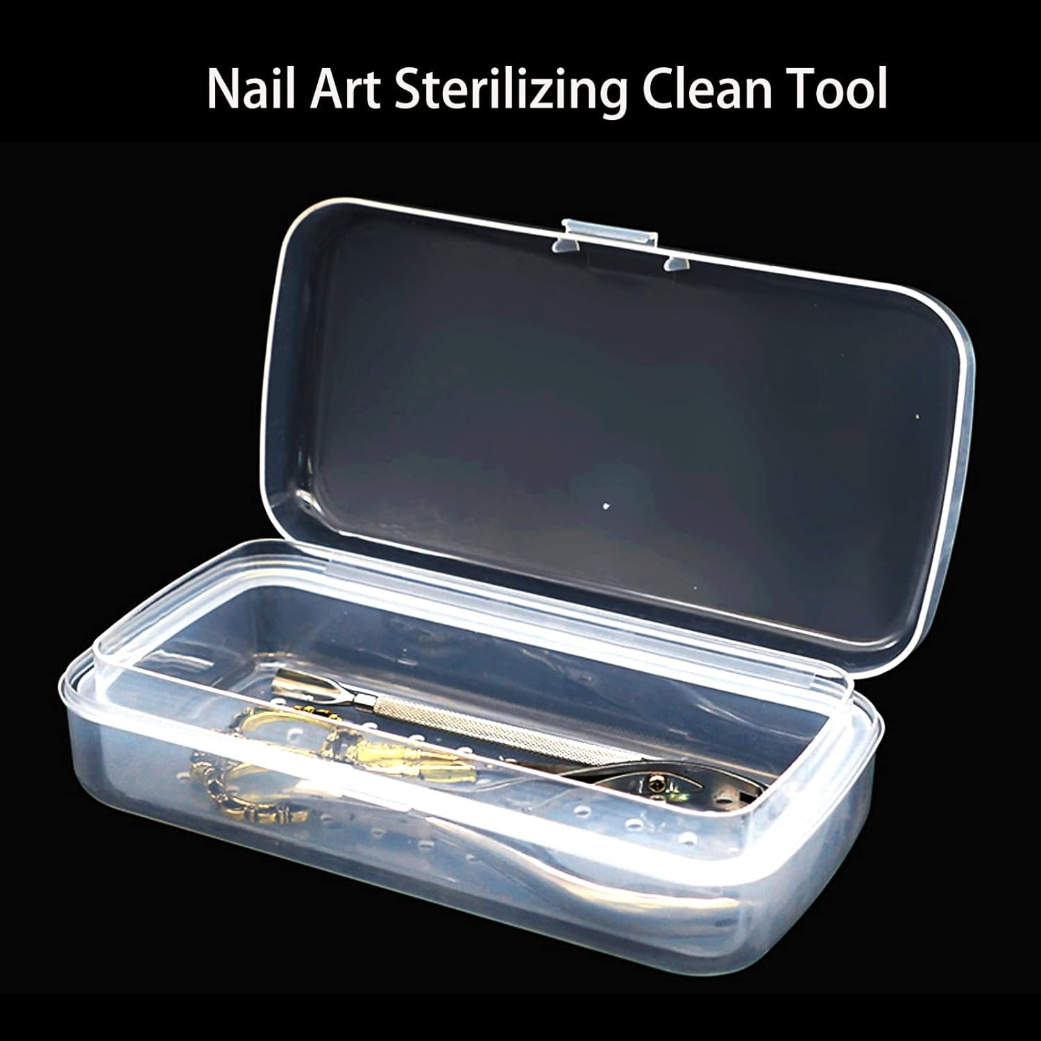 LXIANGN Nail Tool Sterilizer Box, Plastic Sterilization Tray for Tweezer, Nail Tools, Hair Salon, Eyelash Extensions, Nail Implement for Esthetician (Transparent) image number 4