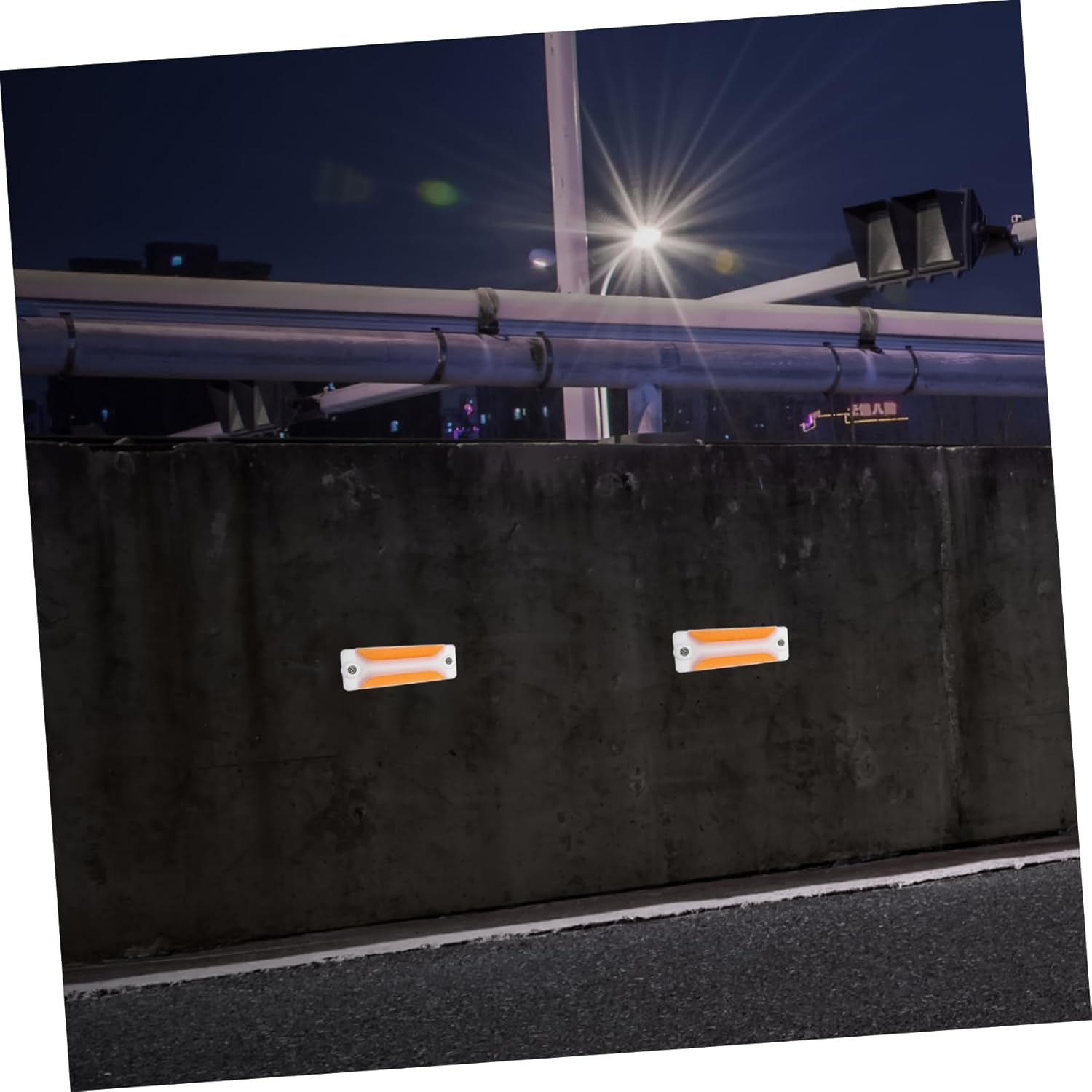 2Pcs Rectangular Reflective Driveway Markers 11.5X40Mm Dual Yellow Fence Reflectors for Road Safety Pavement Delineators Suitable for Parking Lots and Highways image number 4