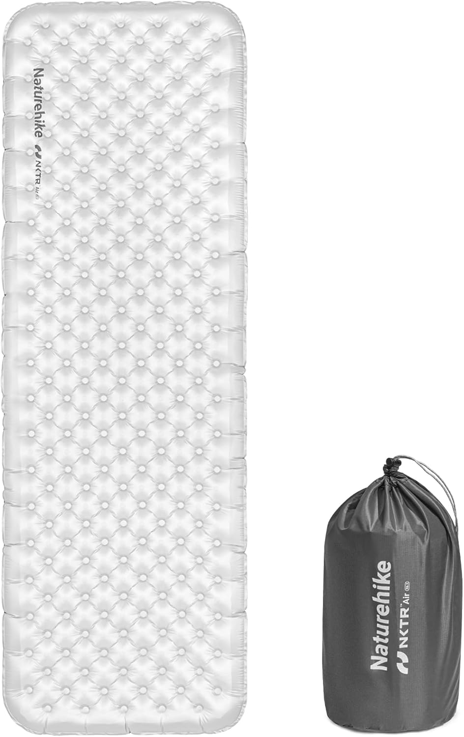 Naturehike TUYE 6.5 Ultralight Inflatable Sleeping Pad, Ultralight Camping Portable Sleeping Pad (Carbon Silver/Square/196 * 64CM) image number 1