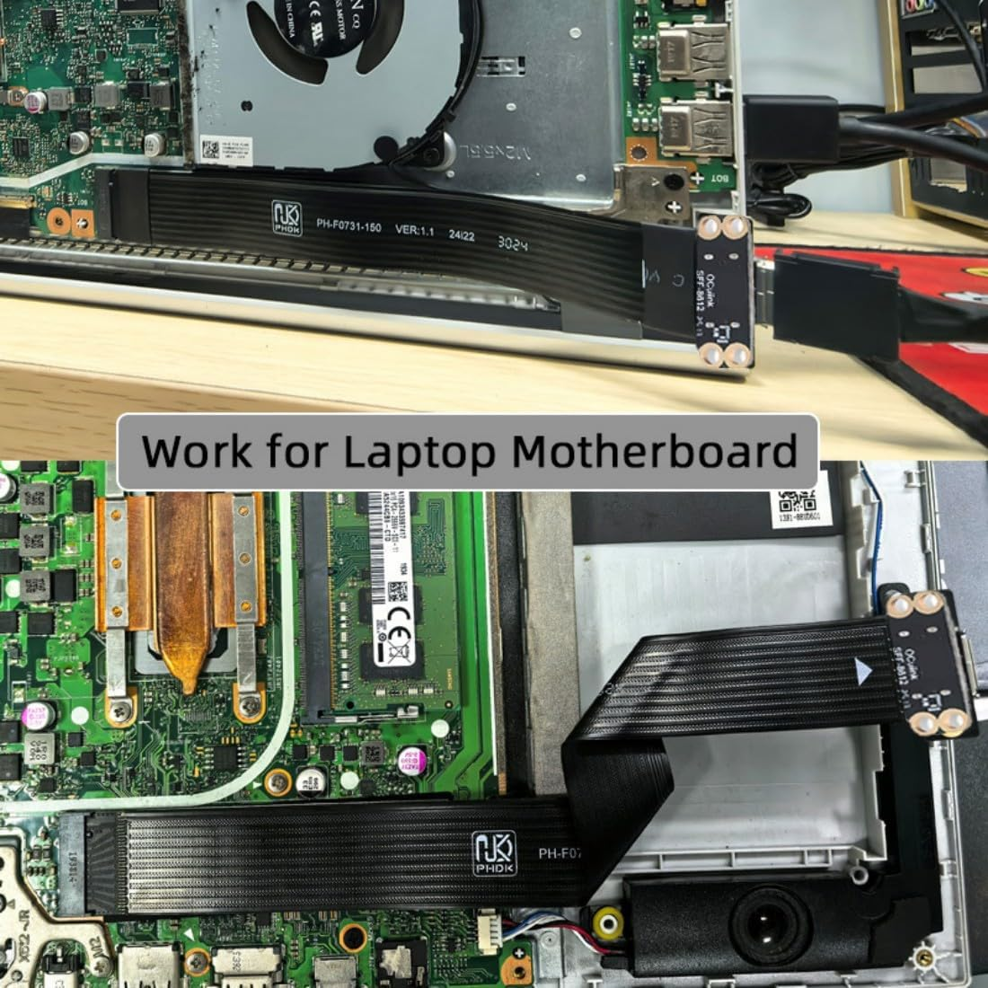 Chenyang Oculink SFF-8612 to PCI-E 4.0 NVME M.2 M-Key Host Ribbon Flex Extension Cable Adapter Support 2230/2242/2260/2280 for External Graphics Card & SSD image number 2