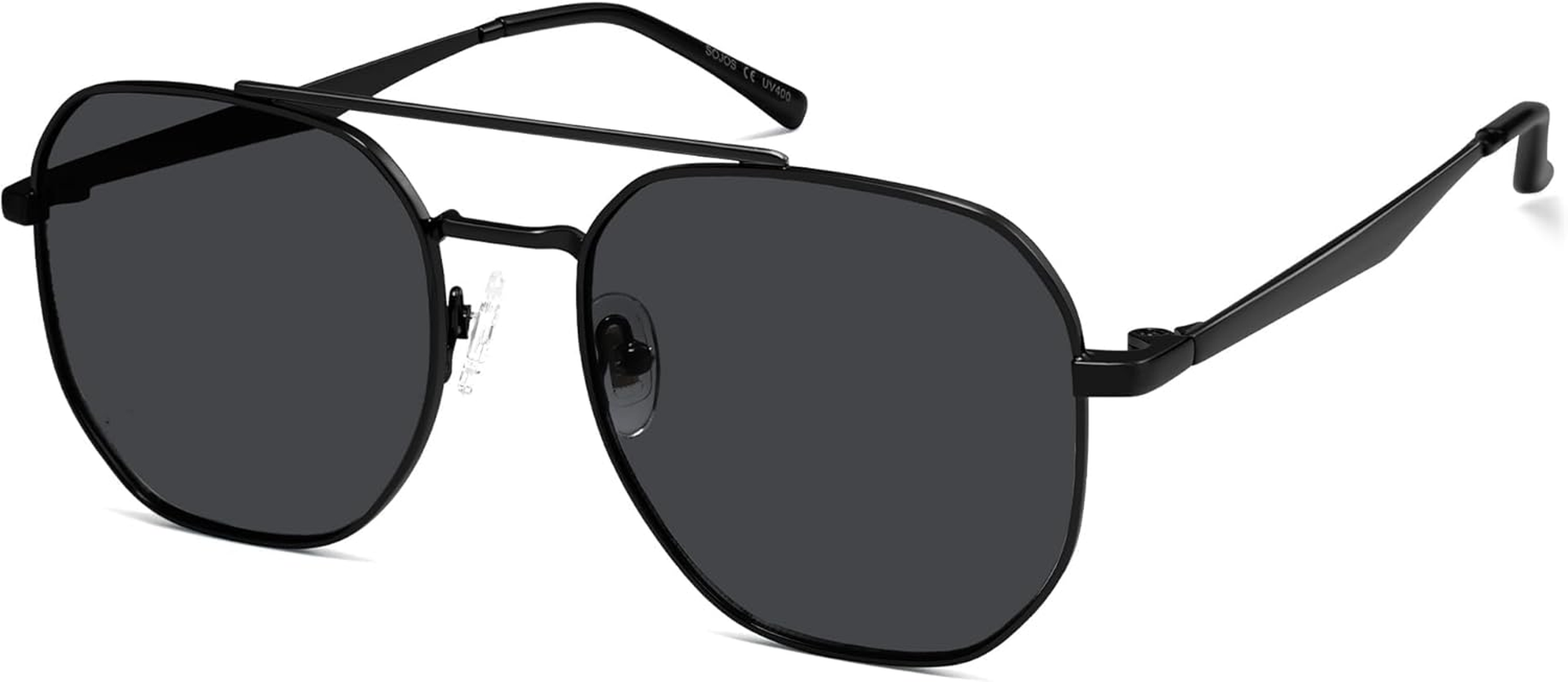 SOJOS Classic Square Aviator Sunglasses for Women Men Retro Hexagon UV400 Protection Shades SJ1222