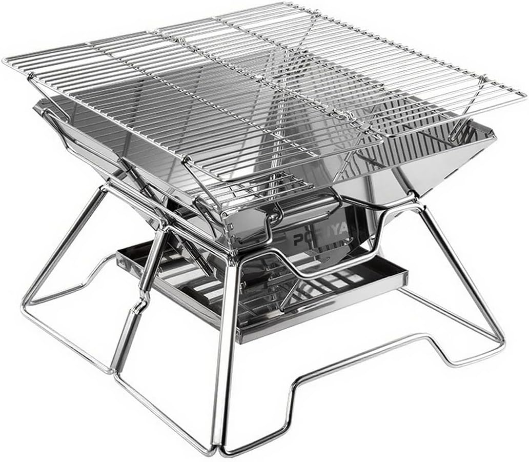 Portable Charcoal Grill Charcoal Grill with Wheels and Storage Holder for Camping, Picnic, Barbecue Red (2 in 1 BBQ Grill) image number 3