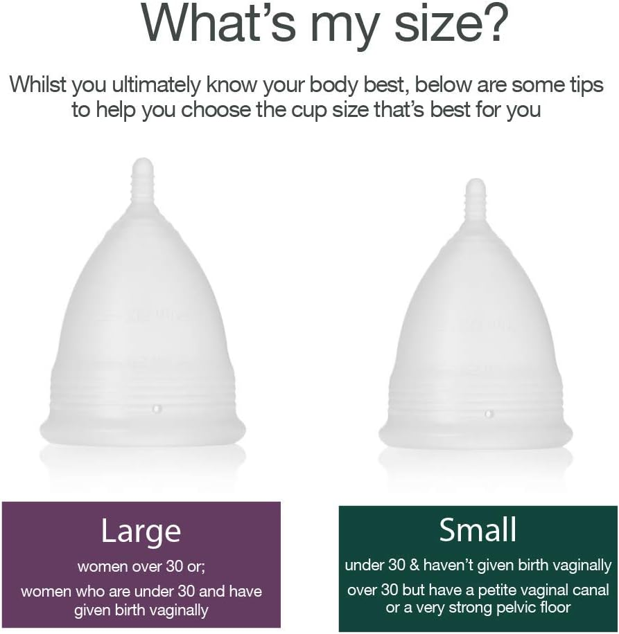 Cozio Menstrual Cup (Aussie Owned) - Soft and Flexible Moon Cup - Comfortable Fit - Wear for 12 Hours - BPA & Latex Free - Size: Large image number 4