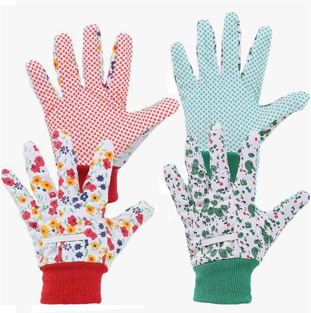 Weforu Ladies Garden Work Gloves, 2 Pairs Gardening Working Gloves,Non-Slip Floral Garden Gloves with Elastic Cuffs for Ladies Women Yard Fishing Camping image number 1