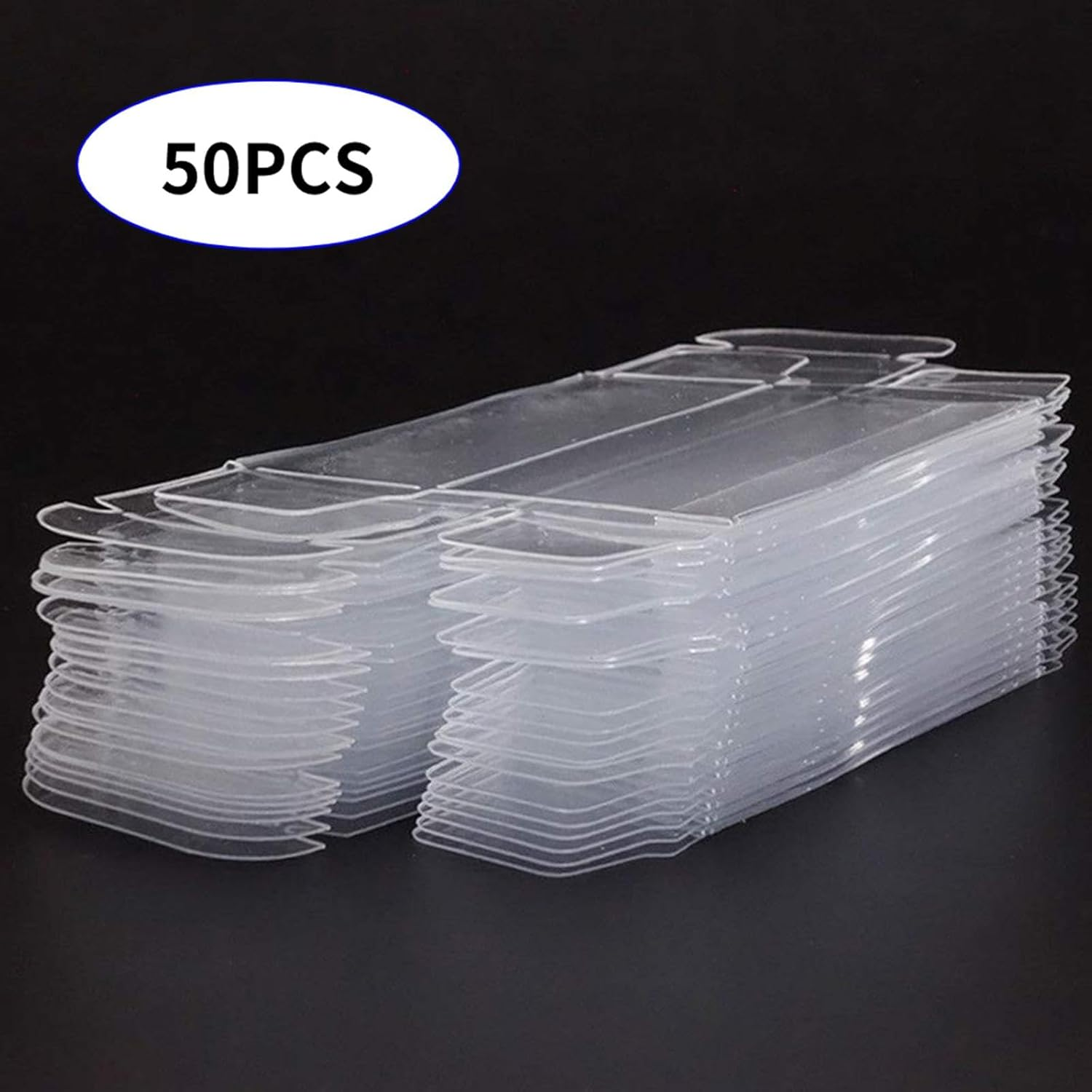50 Pieces 1/64 Protector Clear PVC Cases 1/64 Car Toy Display Showcase 30X40X82Mm, Display Case for Model Cars image number 1
