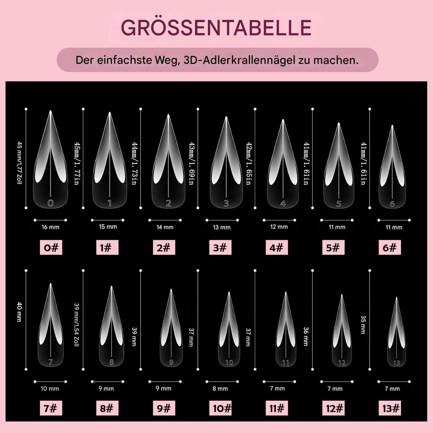 Nail Shapes for Gel Extension - Handmade Manicure Stencil - Nail Extension Templates for Natural Modelling and Manicure Accessories image number 3