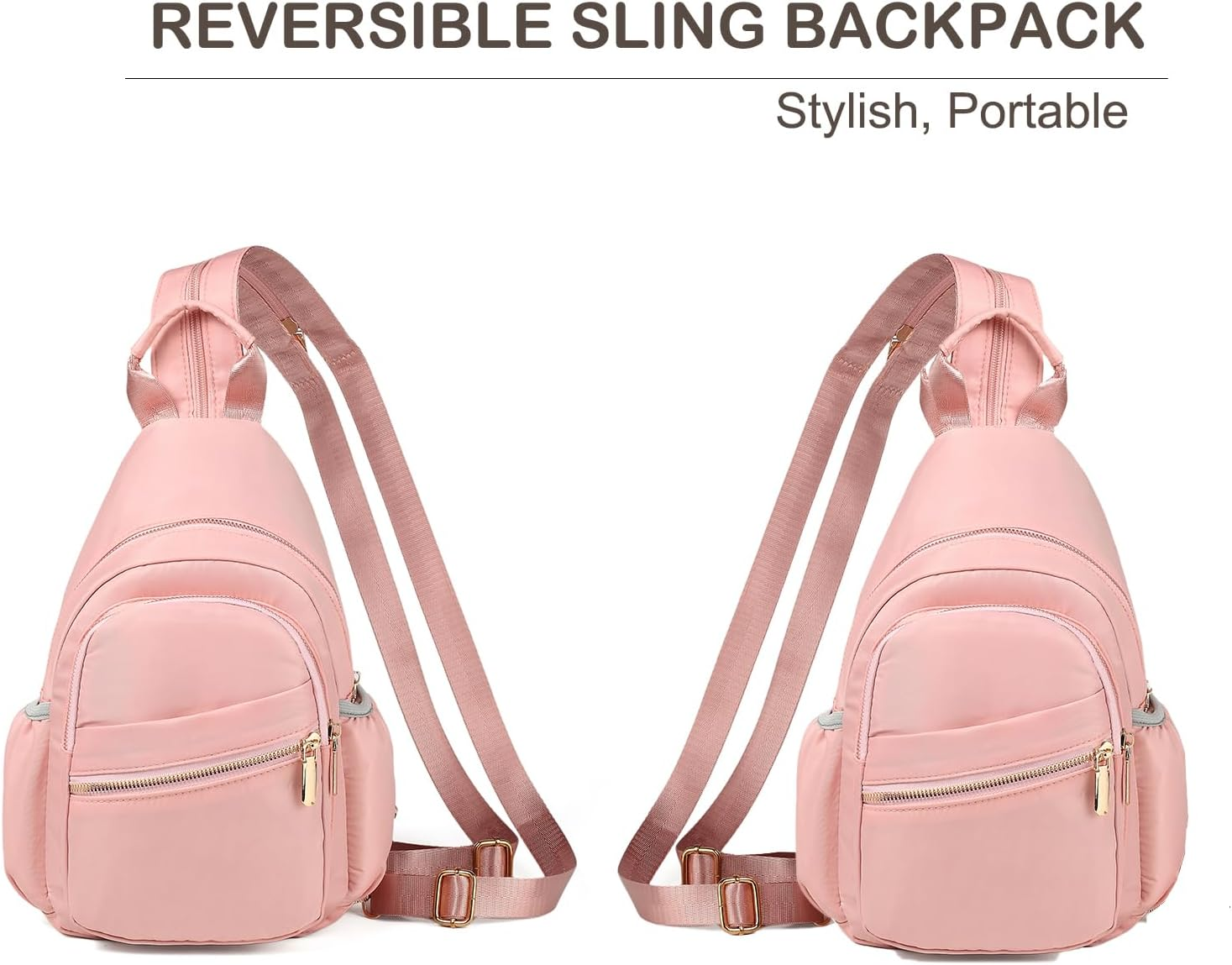 Xsecnua Sling Bag for Women, Mini Backpack Sling Backpack, Small Backpack Small Daypack Crossbody Bags for Travel - Black image number 4