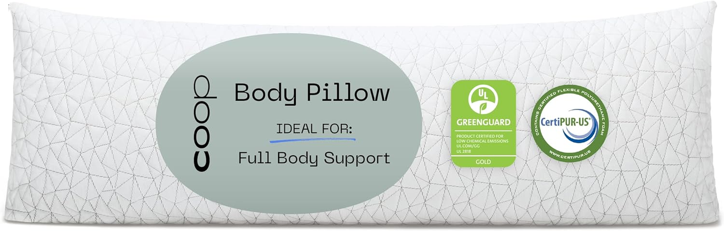 Coop Home Goods Total Body Pillow with Adjustable Shredded Memory Foam ? Perfect Pillow to Snuggle during Pregnancy - Washable -20X54- Bamboo Derived Viscose Rayon and Polyester Blend Cover - image number 3