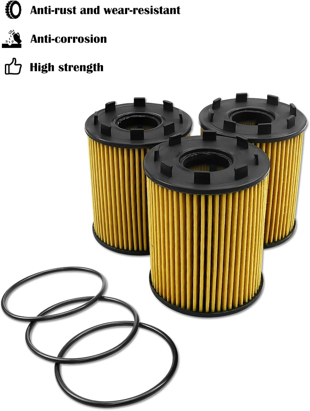 Engine Oil Filter Fit for Fiat 500 1.4L 2012-2019 500L 1.4L 2014-2020 124 Spider 1.4L 2017-2020 Replace 68102241AA 73500049, 3 Pcs image number 5
