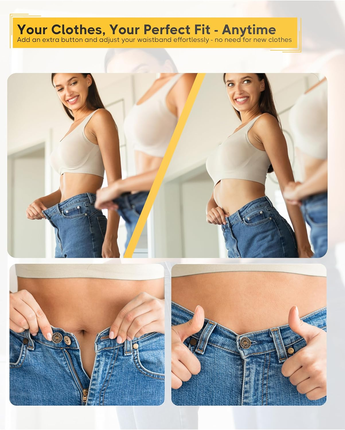 ZEFFFKA Jeans Buttons 17Mm 5/8 Inch 12 Metal Replacement Buttons Mini Screwdriver for Easy Installation Strong Durable No Sew Snap Fasteners for Denim Jackets Bags Pants image number 1