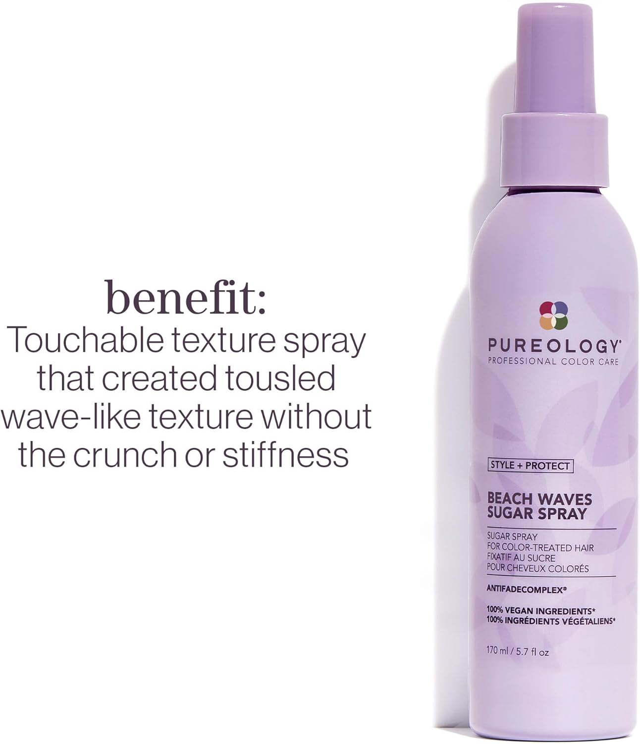 Pureology Style + Protect Beach Waves Sugar Spray for Color-Treated Hair - Adds Texture to Create Tousled Waves | 170Ml image number 2