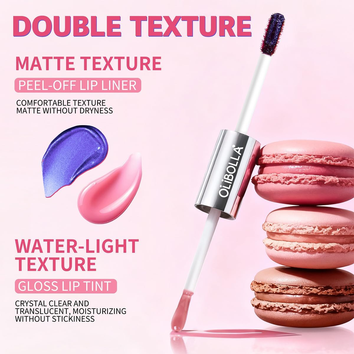 2 in 1 Lip Liner Stain & Lip Gloss Dual-Ended Peel off Lip Tints Stain for Women Girls Makeup Gift,24 Hour Long Lasting Waterproof Detachable Lip Liner Pencil Highly Pigmented Color Finish (01#Berry) image number 5